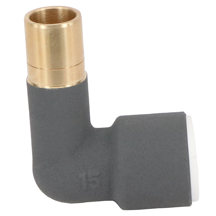 Radiator Valve Reducing Elbow Stem Compression Anthracite 15mm x 15mm Pushfit