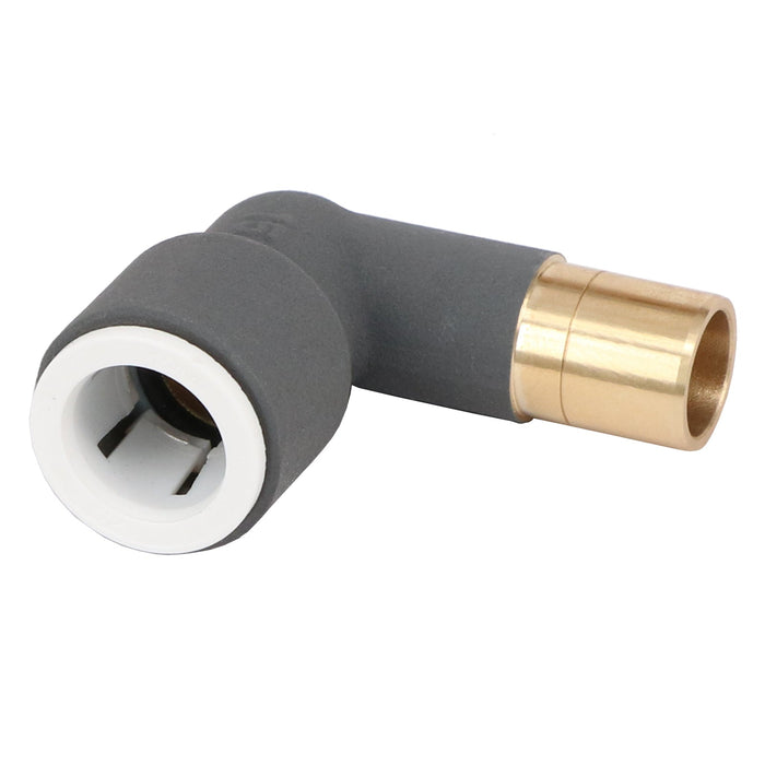 Radiator Valve Reducing Elbow Stem Compression Anthracite 15mm x 15mm Pushfit 3 x Valves