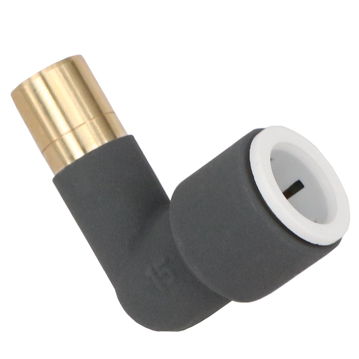 Radiator Valve Reducing Elbow Stem Compression Anthracite 15mm x 15mm Pushfit