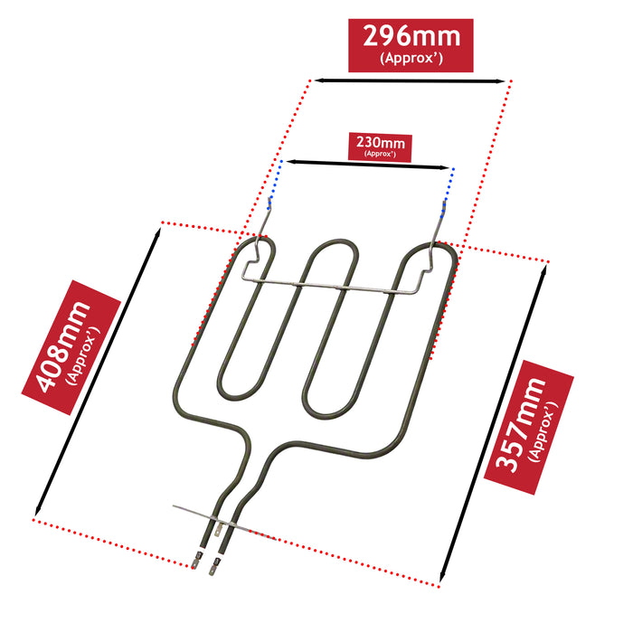 Grill Element for Lamona 444449345 Oven 1700w Top Upper Fits Electra 058532078