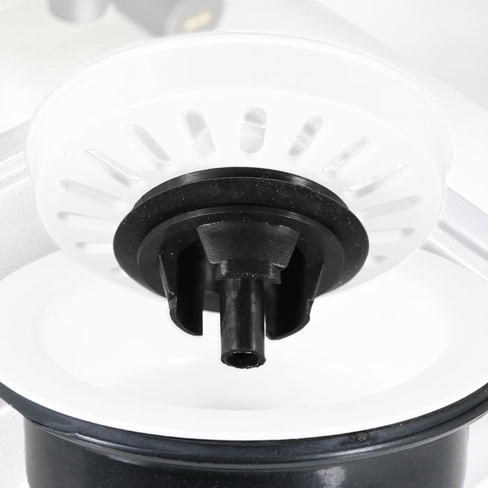 Sink Waste Basket Strainer Plug 1 1/2" BSP Kitchen Bathroom Basin Unit (Gloss White)