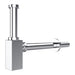 Square Bottle Sink Basin Trap 40mm / 1.5" Luxury Brass Adjustable Deodorant Waste Pipe Outlet (Chrome Silver)