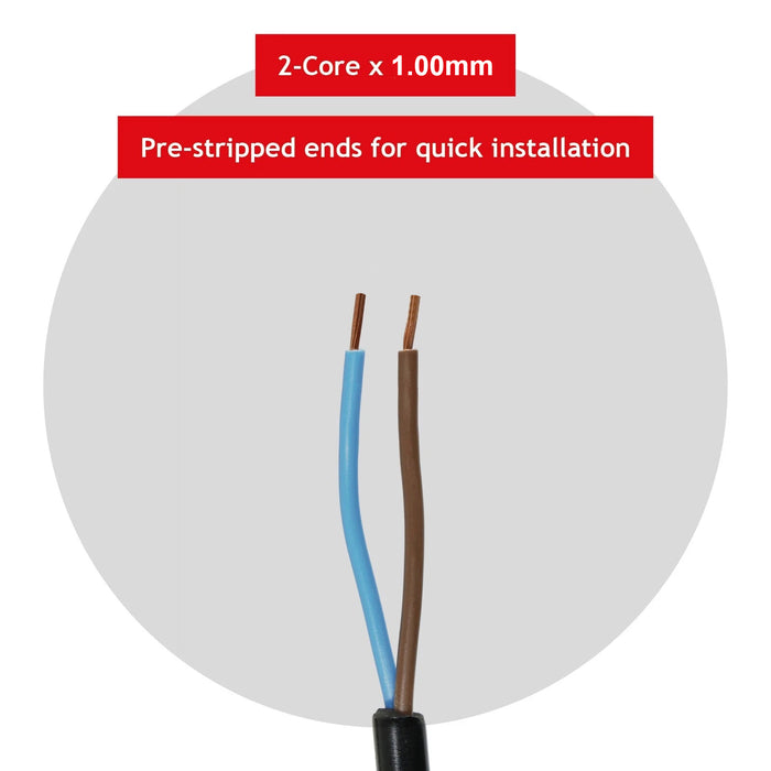 XL Extra Long 12M Metre Black Cable Mains Power Lead for Shark Vacuum Cleaner (UK Plug)