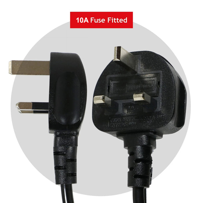 XL Extra Long 12M Metre Black Cable Mains Power Lead for Shark Vacuum Cleaner (UK Plug)
