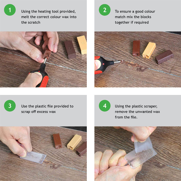 19 Piece Wood Wooden Flooring Surface Laminate Floor & Furniture Repair Kit