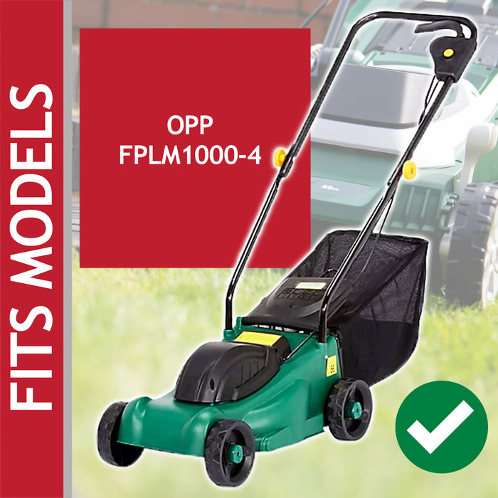Blade for B&Q OPP FPLM1000-4 Lawnmower 32cm Grass Mower Metal Cutters + Fixing Screws (Pack of 2)