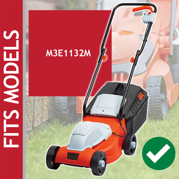 Blade for Ryno M3E1132M Lawnmower 32cm Grass Mower Metal Cutters + Fixing Screws (Pack of 2)