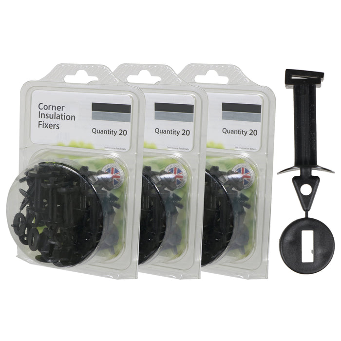 Greenhouse Corner Insulation Shading Fixers Bubble Wrap PVC Plastic Frame Clips (Pack of 60)