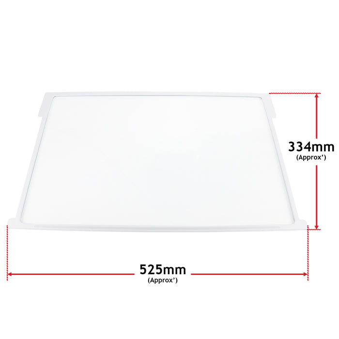 Glass Fridge Shelf With Trims For Caple Fridge Freezers 525 x 334mm