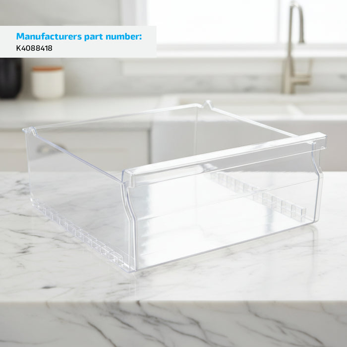 Fridge Freezer Upper Drawer fits HISENSE RB316D4WB1, RB316D4WBF, RB316D4WDF, RB343D4BWF Clear