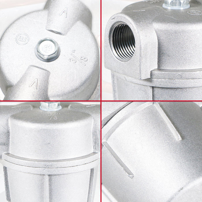 Boiler Filter 3/8" Aluminium Inline Central Heating Oil Fired Fuel Strainer Bowl