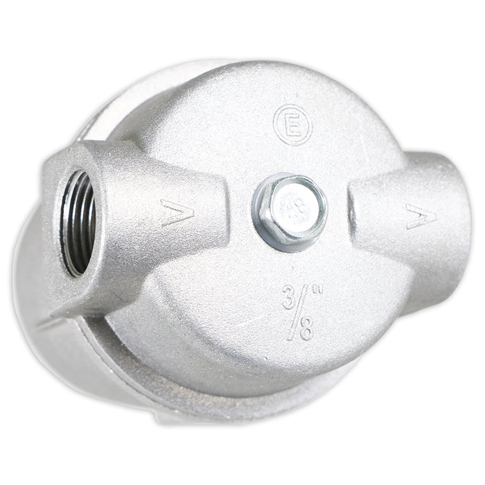 Boiler Filter 3/8" Aluminium Inline Central Heating Oil Fired Fuel Strainer Bowl + 2 x 10mm Compression Connectors
