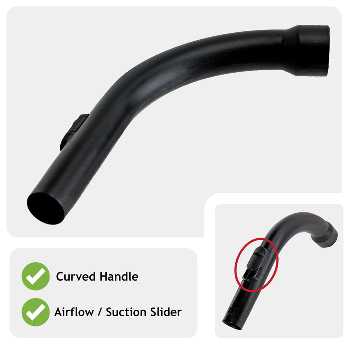 Curved Wand Handle Hose End for Miele Classic C1 C2 Cat & Dog Powerline C3 Vacuum Cleaner