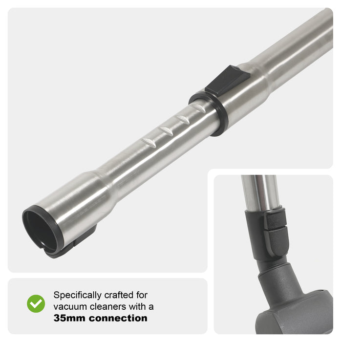 Extension Rod Tube + Floor Brush Tool Compatible with Miele C1 C2 C3 S4000 S5000 S8320 Cat & Dog Vacuum Cleaners (35mm)