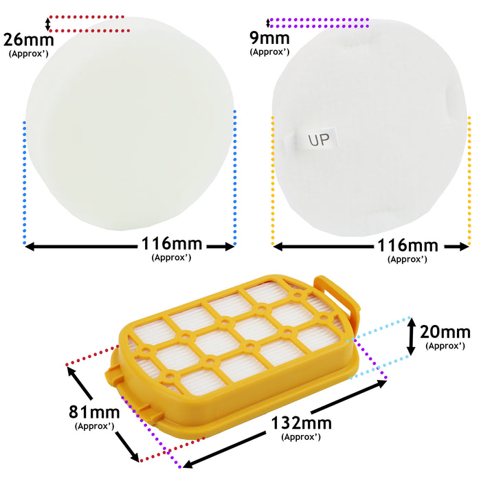 HEPA Filter Kit U108 For Hoover HL210 TurboStyle HL410 Push & Lift Pet Vacuum Cleaner