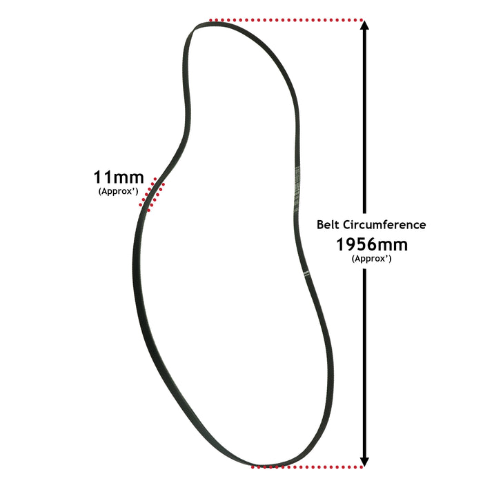 Poly-V Drive Belt For Hoover Fits Candy Tumble Dryers 1956H7 1956mm 40012264