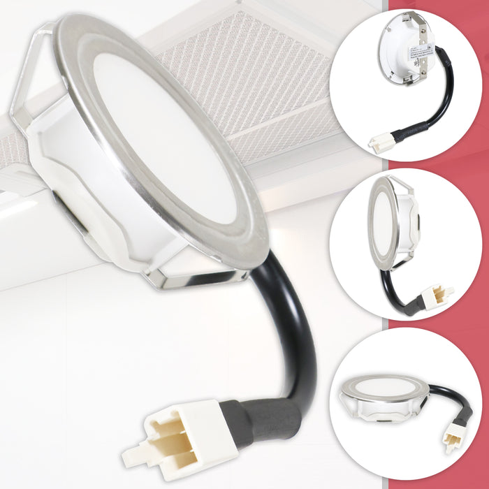 LED Light for Hoover HCV61 HCV91 Cooker Hood Extractor Vent Lamp Bulb Units (Pack of 2, Silver, 68mm, G4)