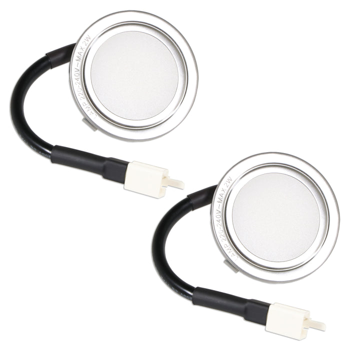 Universal Cooker Hood LED Light Extractor Vent Lamp Bulb Units (Pack of 2, Silver, 68mm, G4)