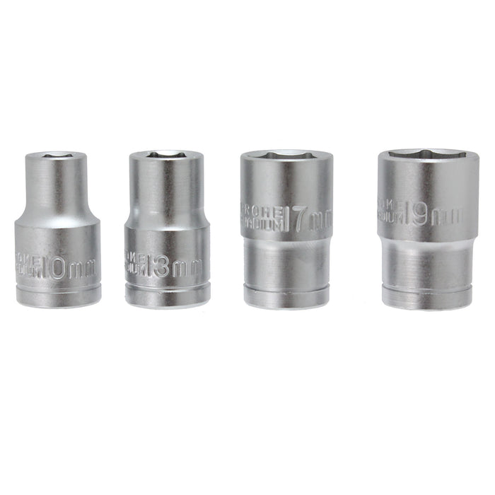 Long 1/2'' Drive Wheel Balance Iron Flexi Breaker Bar 4 Nut Socket Set 17mm 19mm