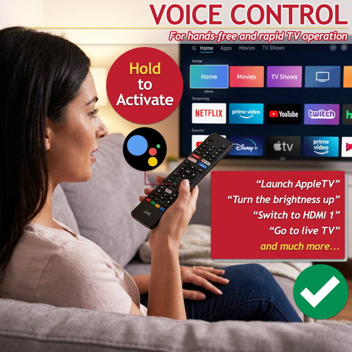 JVC RM-C3250 Voice Remote LT-40CA790 LT-40CA890 LT-43CA890 LT-50CA890 LT-55CA890 Smart TV Controller (504Q4360110)