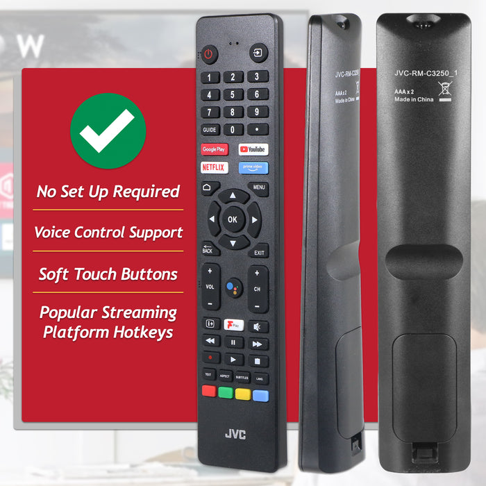 JVC RM-C3250 Voice Remote LT-40CA790 LT-40CA890 LT-43CA890 LT-50CA890 LT-55CA890 Smart TV Controller (504Q4360110)