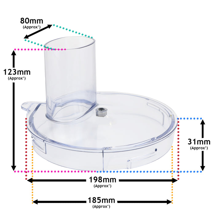 Lid Chute Funnel For Kenwood MultiPro Express FDM71 FDP65 Food Mixer Processor