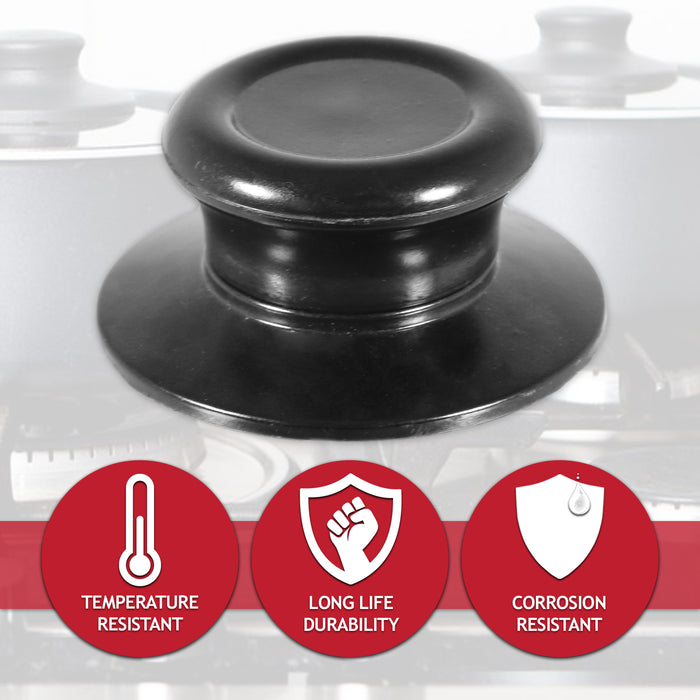 Pan Lid Knob Handle Kitchen Cookware Black Round Bakelite Hand Grip Replacement