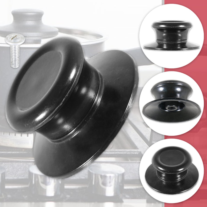 Pan Lid Knob Handle Kitchen Cookware Black Round Bakelite Hand Grip Replacement