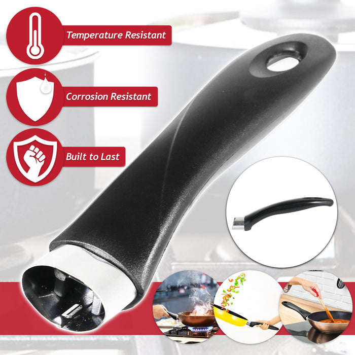 Frying Pan Handle Curved Black Bakelite Saucepan Pot Cookware Replacements (200mm, Pack of 2)
