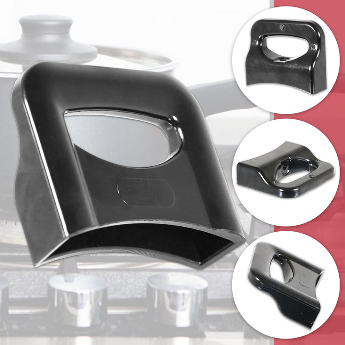 Side Pan Handle Curved Black Bakelite Saucepan Pot Steamer Pressure Cooker Cookware Grip Replacements (70mm, Pack of 2)