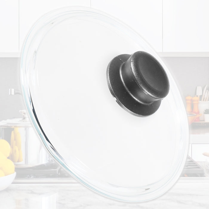 Glass Cookware Lid + Curved Handle Tempered Pan Pot Dish Cover Replacement Kit (16cm)