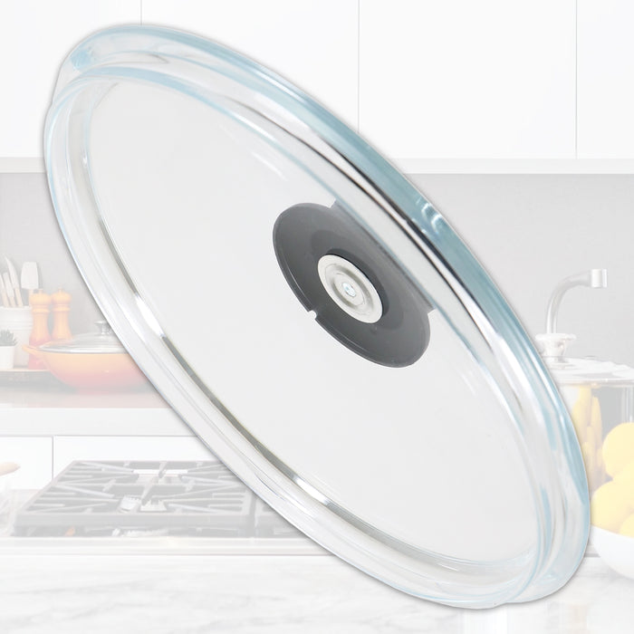 Glass Cookware Lid + Curved Handle Tempered Pan Pot Dish Cover Replacement Kit (20cm)