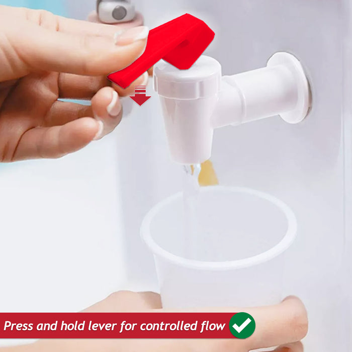 Universal Water Dispenser Tap Spigot Cooler Bottle Lever Faucet Spout (Red / Hot, 15mm Internal Thread)