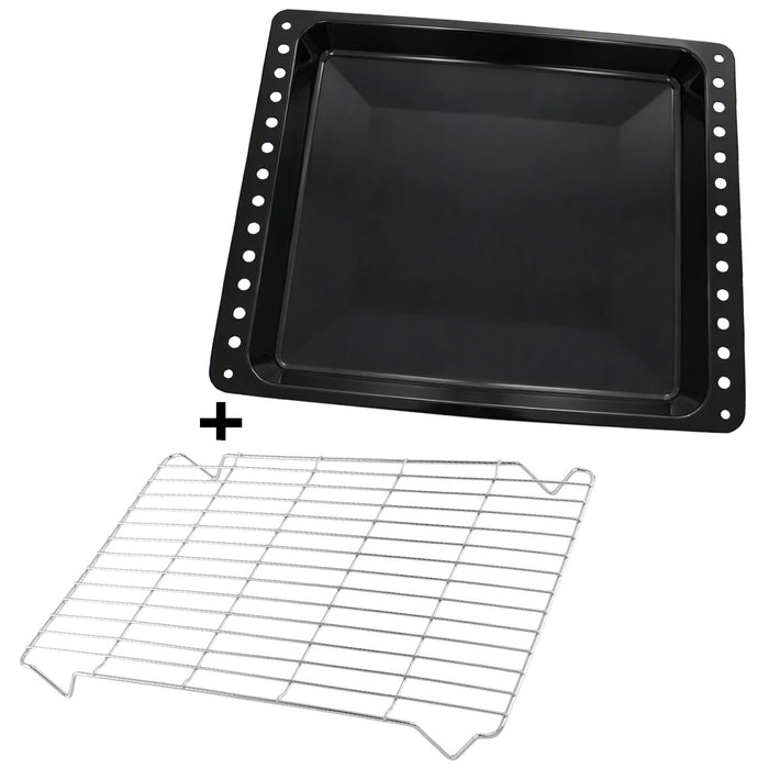 Oven Tray Grill Shelf Drip Pan Replacement 460mm x 366mm x 43mm + Grid Insert