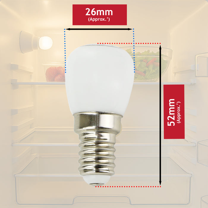 Fridge Lamp SES E14 220-240V LED 2W Light Bulb 6400k Refrigerator Universal