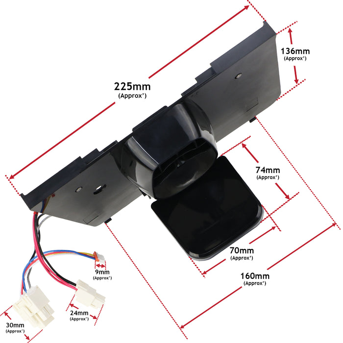Fridge Water Dispenser Lever Housing Unit For Fridgemaster MS91500IFB MS91500IFS (Black)