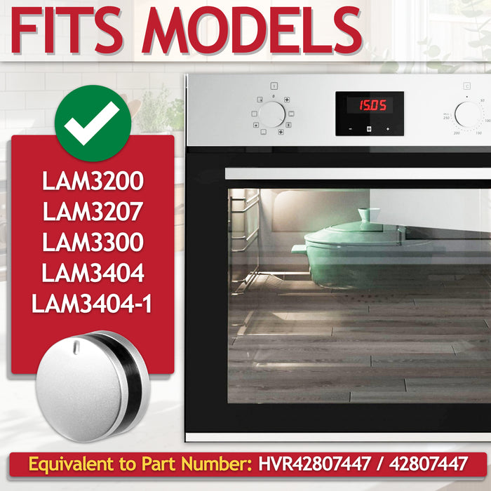 Control Knob Switch for Lamona LAM3200 LAM3207 LAM3300 LAM3404 LAM3404-1 Oven Cooker (Silver / Black)