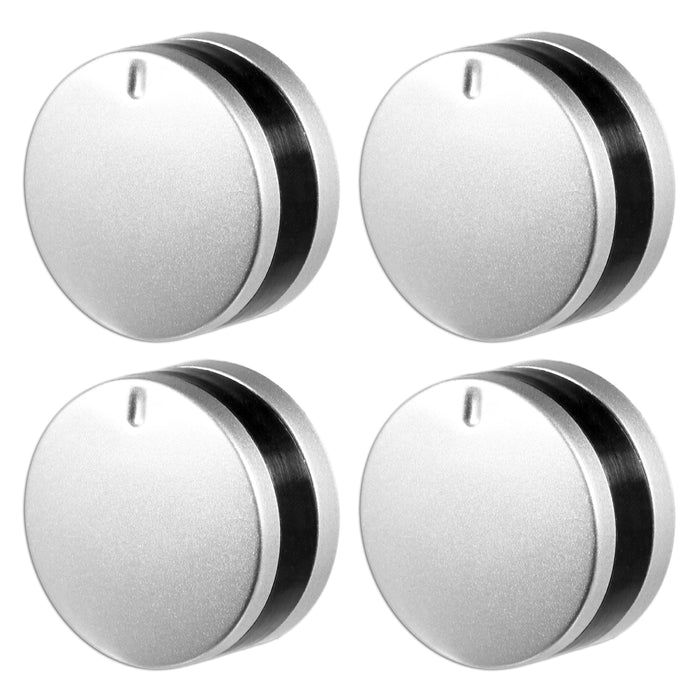 Control Knob Switch for Lamona LAM3200 LAM3207 LAM3300 LAM3404 LAM3404-1 Oven Cooker (Silver / Black, Pack of 4)