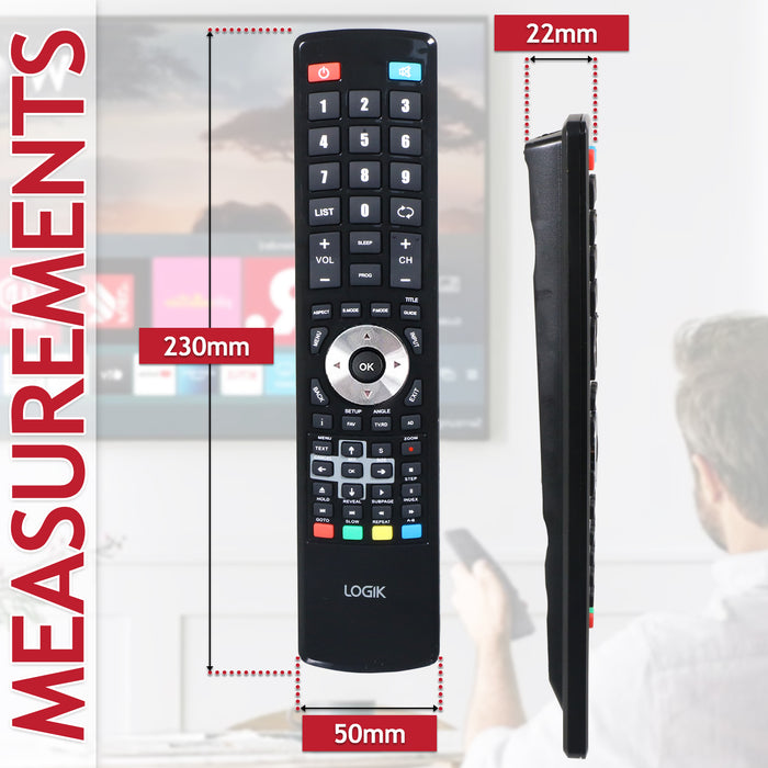 Logik RC16 TV Remote Control L19 L22 L24 L26 L29 L32 L39 L46 Replacement Television Controller (504Q2418101)