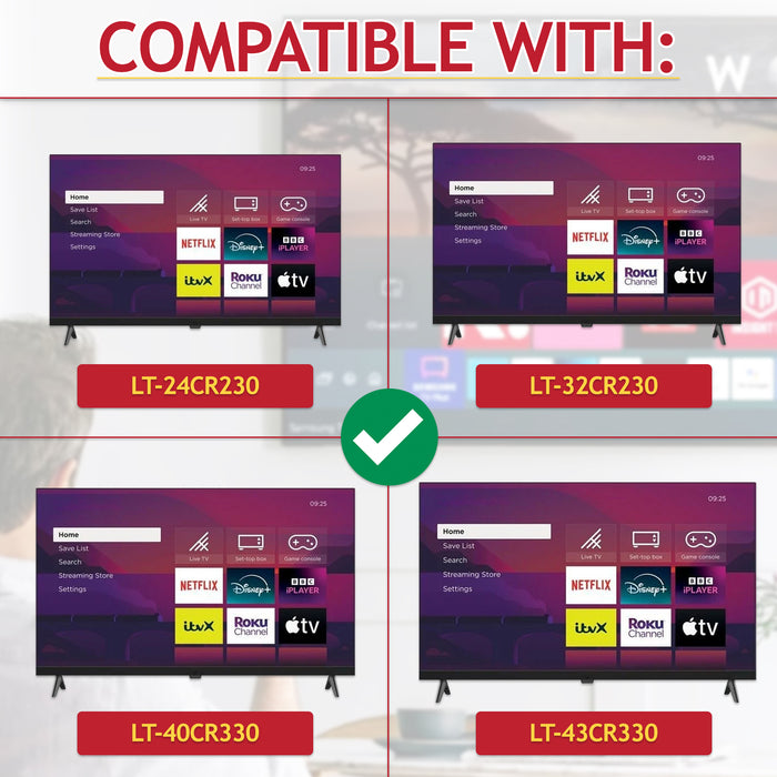 Remote Control for JVC Roku TV LT-24CR230 LT-32CR230 LT-40CR330 LT-43CR330 (504Q3270118)
