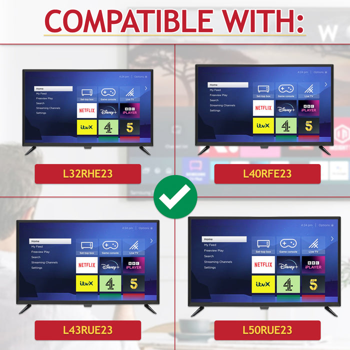 Logik Remote Control for Roku TV L32RHE23 L40RFE23 L43RUE23 L50RUE23 (504Q3260136)