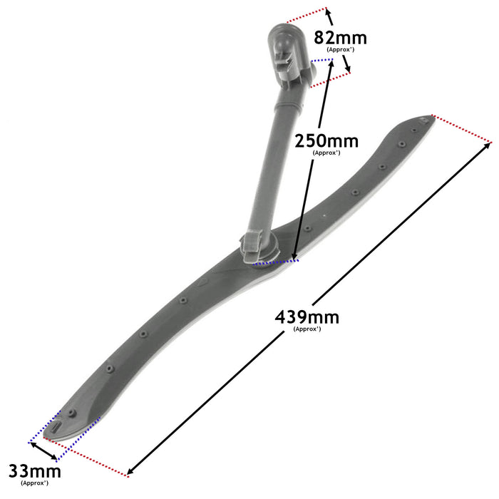 Upper Middle Spray Arm for Logik Dishwasher LDW60B23 LDW60W23 LID60W23