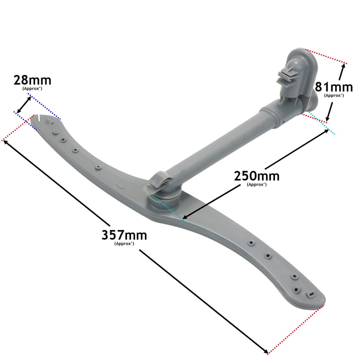 Spray Arm Unit Upper Wash Rotor For Caple Fits Midea Fits White Knight Dishwashers