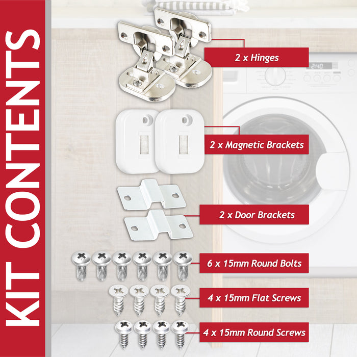 Integrated Door Hinge Magnetic Fixing Kit for Kenwood KIW814W23 KIW914W23 Washing Machine (20 Pieces)