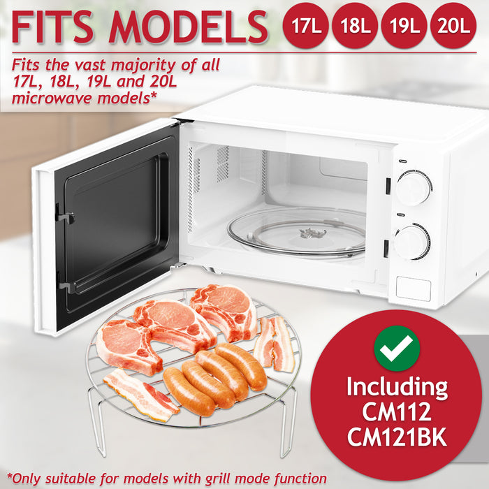 Grill Wire Rack Stainless Steel Turntable Stand for Caple CM112 CM121BK 17L 18L 19L 20L Microwave (210mm)