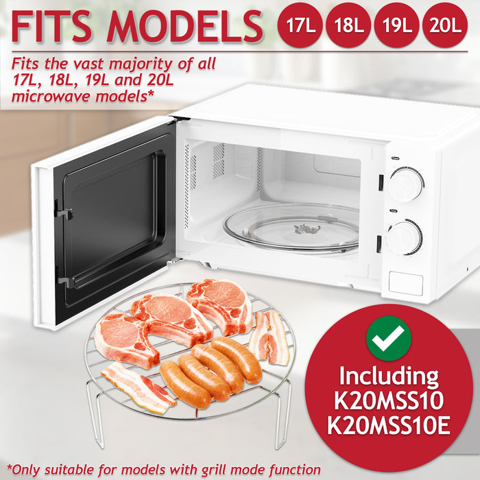 Grill Wire Rack Stainless Steel Turntable Stand for Kenwood K20MSS10 K20MSS10E 17L 18L 19L 20L Microwave (210mm)