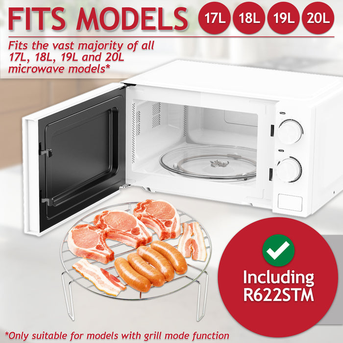 Grill Wire Rack Stainless Steel Turntable Stand for Sharp R622STM 17L 18L 19L 20L Microwave (210mm)