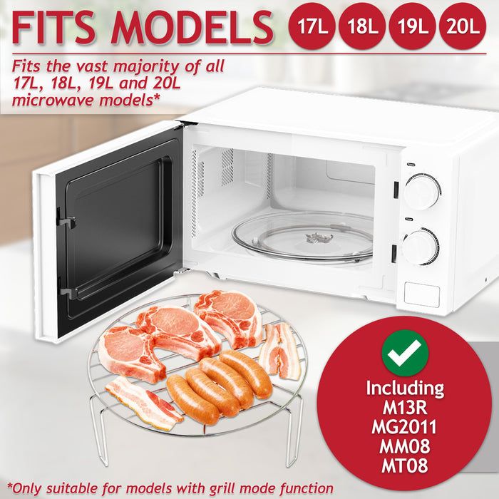 Grill Wire Rack Stainless Steel Turntable Stand for Tesco M13R MG2011 MM08 MT08 17L 18L 19L 20L Microwave (210mm)