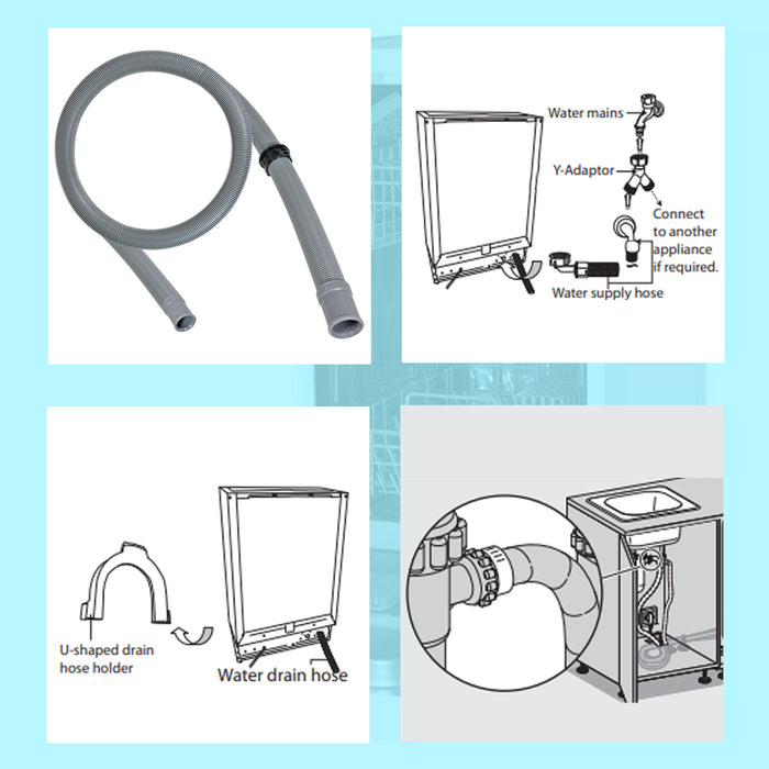 Caple Dishwasher Hose DF630 DI475 DI476 DI477 DI481 DI482 21mm Drain Pipe
