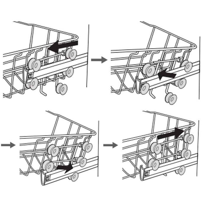 Caple Dishwasher Basket Wheels Guide Support Rail x 2 DI476 DI481 DI482 DI491 DI627